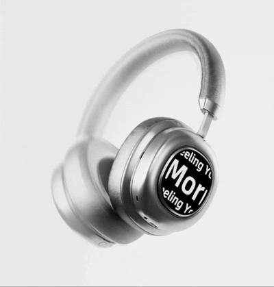 VWS (VISUAL WEARABLE STEREO) Kabellose Over-Ear-Kopfhörer mit Noise-Cancelling und OLED-Touchscreen